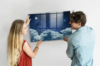 Lavagna magnetica con pennarelli modello cielo notturno