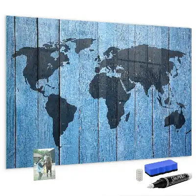 Mappa del mondo lavagna magnetica scrivibile