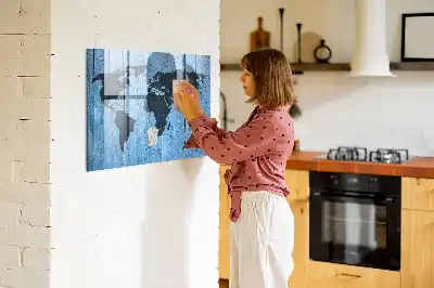 Mappa del mondo lavagna magnetica scrivibile