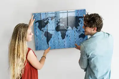 Mappa del mondo lavagna magnetica scrivibile