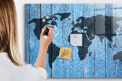 Mappa del mondo lavagna magnetica scrivibile
