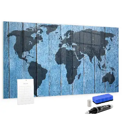 Mappa del mondo lavagna magnetica scrivibile
