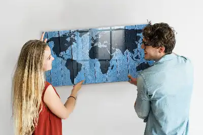 Mappa del mondo lavagna magnetica scrivibile