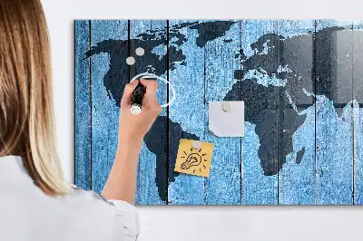Mappa del mondo lavagna magnetica scrivibile