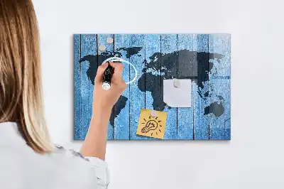 Mappa del mondo lavagna magnetica scrivibile