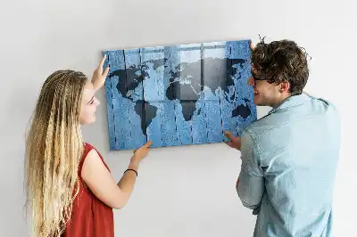 Mappa del mondo lavagna magnetica scrivibile