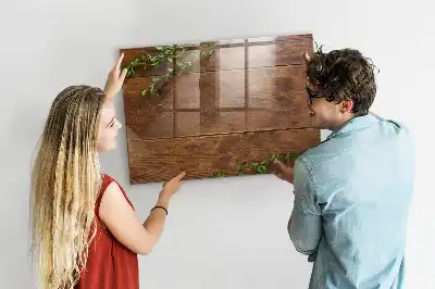 Lavagna magnetica con pennarelli in legno rustico