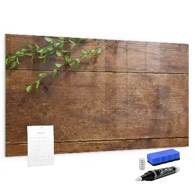 Lavagna magnetica con pennarelli in legno rustico