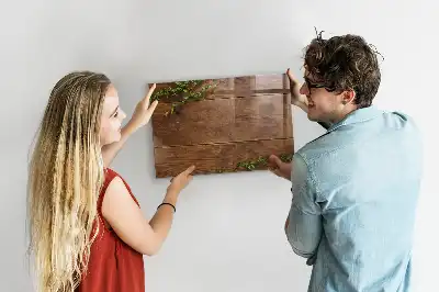 Lavagna magnetica con pennarelli in legno rustico