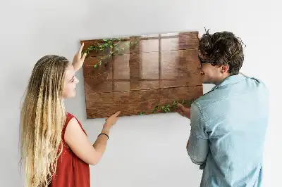 Lavagna magnetica con pennarelli in legno rustico