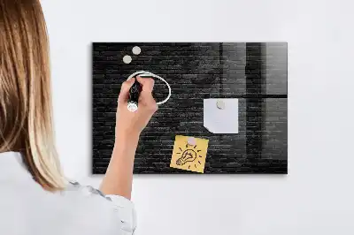 Lavagna magnetica scrivibile con motivo a muro di mattoni scuri