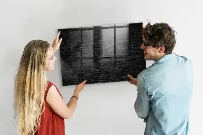 Lavagna magnetica scrivibile con motivo a muro di mattoni scuri