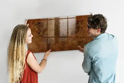 Mappa del mondo con i nomi dei paesi lavagna magnetica con pennarelli inclusi