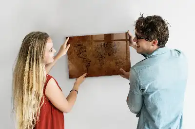 Mappa del mondo con i nomi dei paesi lavagna magnetica con pennarelli inclusi
