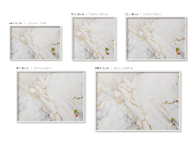 Lavagna magnetica con cornice bianca Elegante pietra marmorea