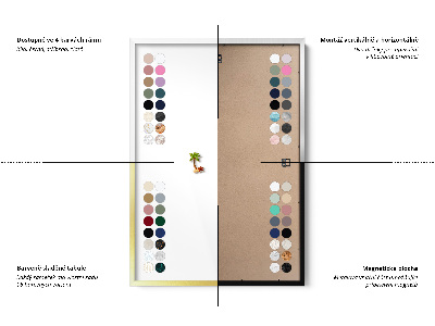 Lavagna magnetica con cornice bianca Colore marrone chiaro
