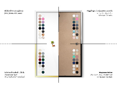Lavagna magnetica con cornice bianca Colore marrone chiaro