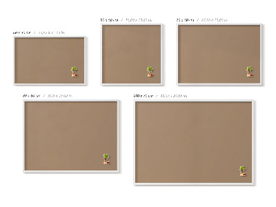 Lavagna magnetica con cornice bianca Colore marrone chiaro