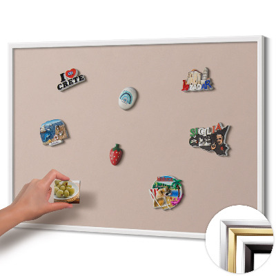Lavagna magnetica con cornice bianca Colore rosa cipria beige