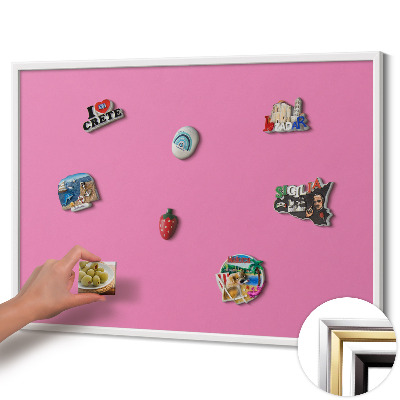 Lavagna magnetica con cornice bianca Colore rosa