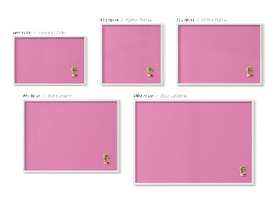 Lavagna magnetica con cornice bianca Colore rosa