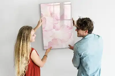 Lavagna magnetica cancellabile a secco con motivo a petali ad acquerello