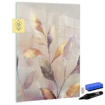 Lavagna magnetica cancellabile a secco con illustrazione di piante ad acquerello