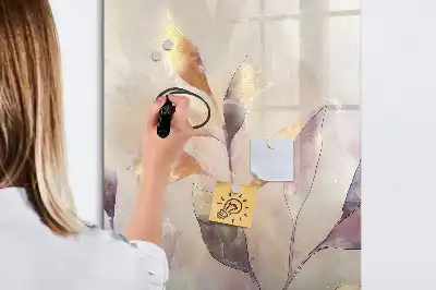 Lavagna magnetica cancellabile a secco con illustrazione di piante ad acquerello