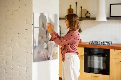 Lavagna magnetica cancellabile a secco con illustrazione di piante ad acquerello