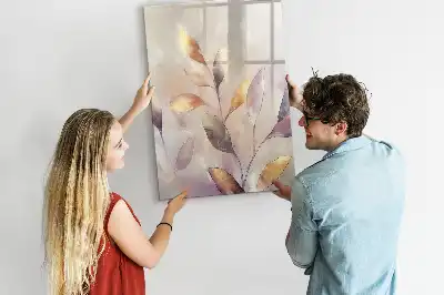 Lavagna magnetica cancellabile a secco con illustrazione di piante ad acquerello