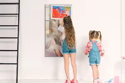 Lavagna magnetica cancellabile a secco con illustrazione di piante ad acquerello
