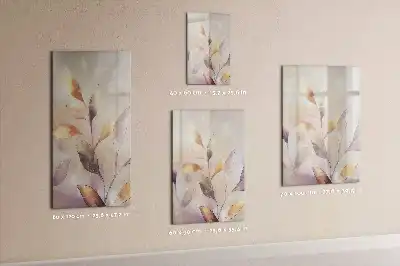 Lavagna magnetica cancellabile a secco con illustrazione di piante ad acquerello