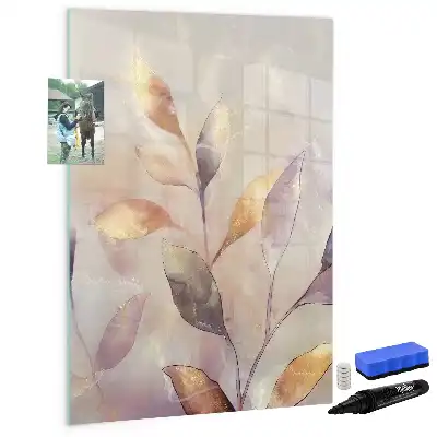 Lavagna magnetica cancellabile a secco con illustrazione di piante ad acquerello