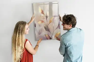 Lavagna magnetica cancellabile a secco con illustrazione di piante ad acquerello