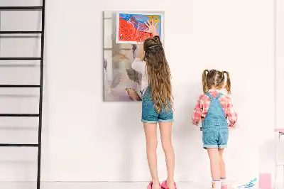 Lavagna magnetica cancellabile a secco con illustrazione di piante ad acquerello