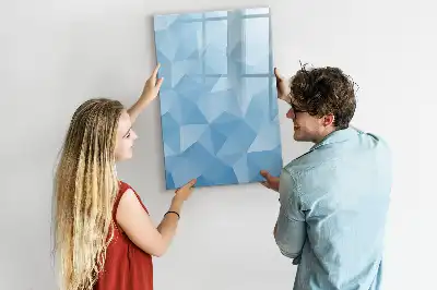 Lavagna magnetica cancellabile a secco con motivo ad astrazione di triangoli