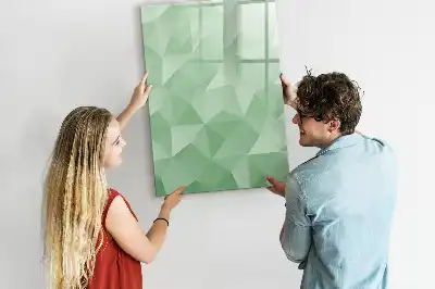 Lavagna magnetica cancellabile a secco con stampa di triangoli astratti