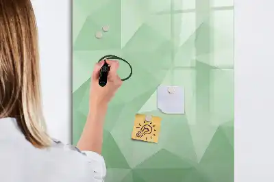 Lavagna magnetica cancellabile a secco con stampa di triangoli astratti