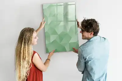 Lavagna magnetica cancellabile a secco con stampa di triangoli astratti