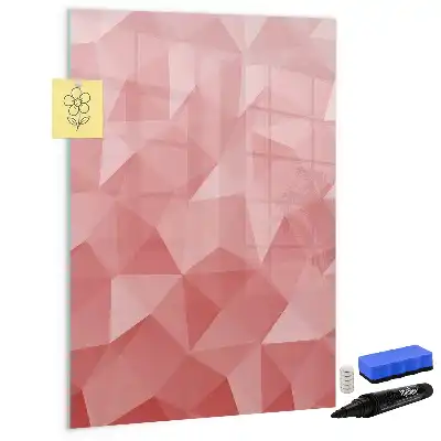 Lavagna magnetica cancellabile a secco con stampa di astrazione di triangoli
