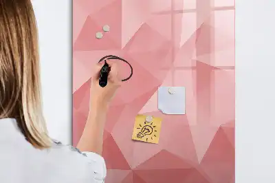 Lavagna magnetica cancellabile a secco con stampa di astrazione di triangoli