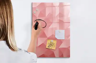Lavagna magnetica cancellabile a secco con stampa di astrazione di triangoli