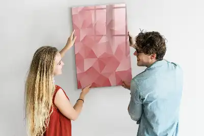 Lavagna magnetica cancellabile a secco con stampa di astrazione di triangoli