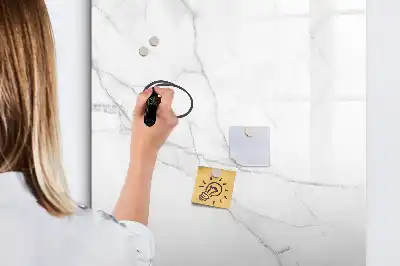 Lavagna magnetica cancellabile a secco con decoro effetto marmo