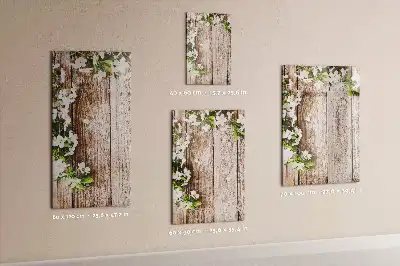 Lavagna magnetica cancellabile a secco con stampa di fiori su assi di legno