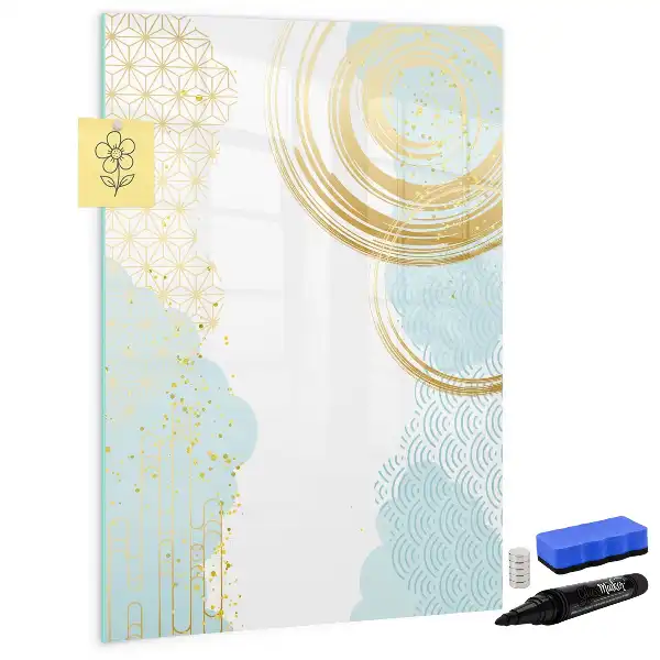 Lavagna magnetica cancellabile a secco con stampa decorativa astratta