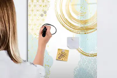 Lavagna magnetica cancellabile a secco con stampa decorativa astratta