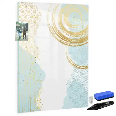 Lavagna magnetica cancellabile a secco con stampa decorativa astratta