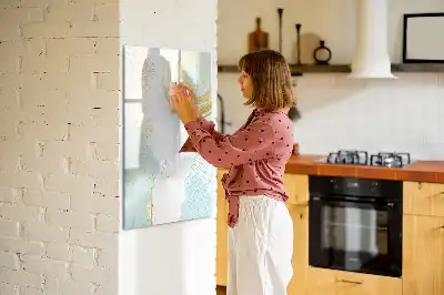Lavagna magnetica cancellabile a secco con stampa decorativa astratta