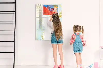 Lavagna magnetica cancellabile a secco con stampa decorativa astratta